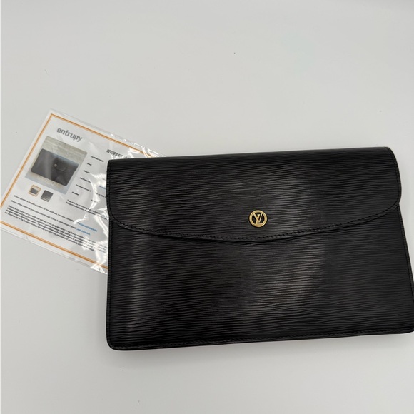 Louis Vuitton Black Clutch w/ unbranded strap - Picture 1 of 8